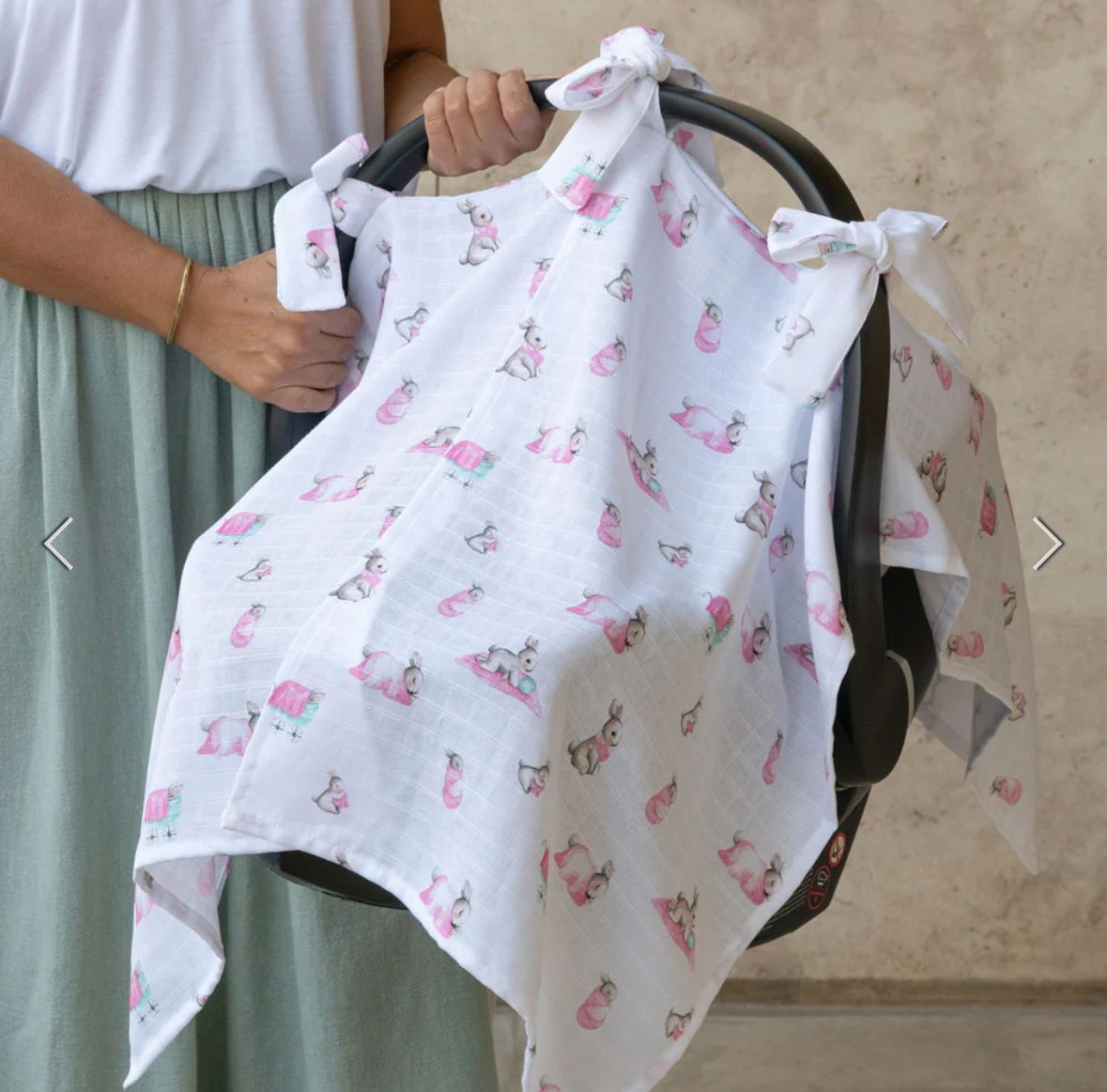 Müslin Puset Örtüsü - Bébé Lapin Rose