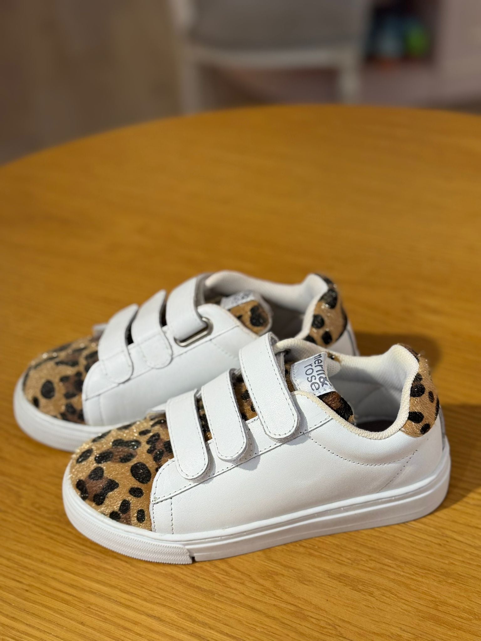 Merli&Rose Star Deri Sneaker | Trio Beyaz Leopar