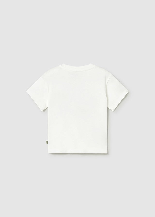 Mayoral Erkek Bebek Araba Detaylı Kısa Kol Beyaz Tshirt