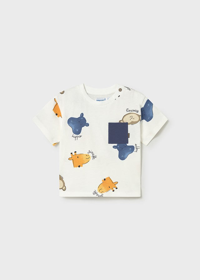 Mayoral Erkek Bebek Hayvan Detaylı Kısa Kol Tshirt