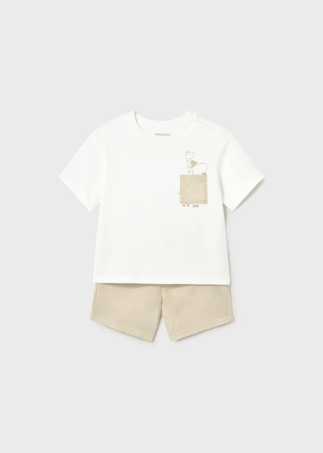Mayoral Erkek Bebek Krem Şort Set Takım