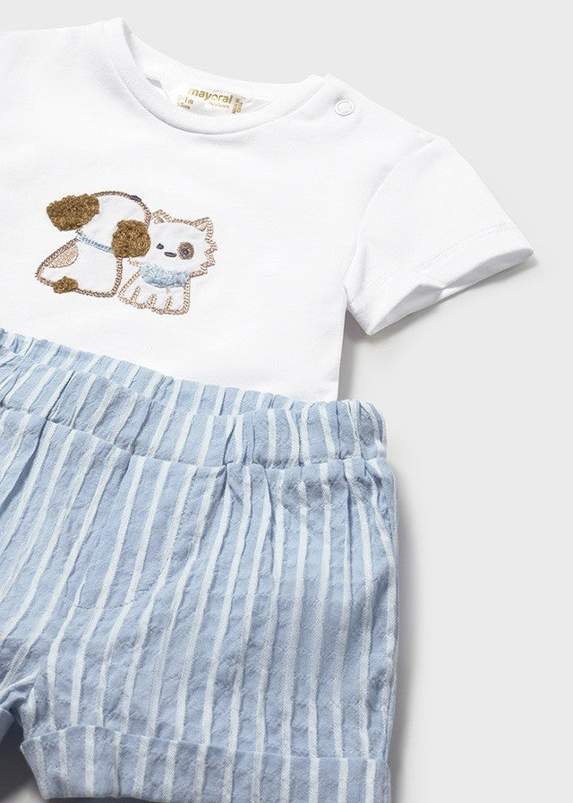 Mayoral Erkek Bebek Mavi Şapkalı Şort Set