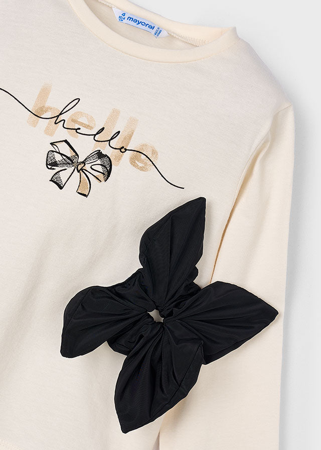 Mayoral Uzun Kol Tshirt Hello Siyah 4008