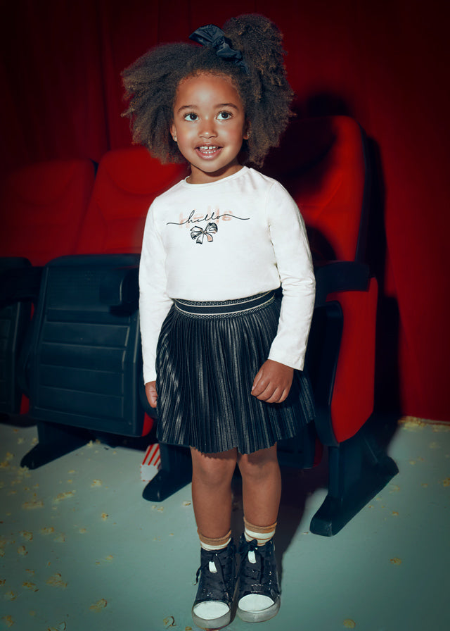 Mayoral Uzun Kol Tshirt Hello Siyah 4008