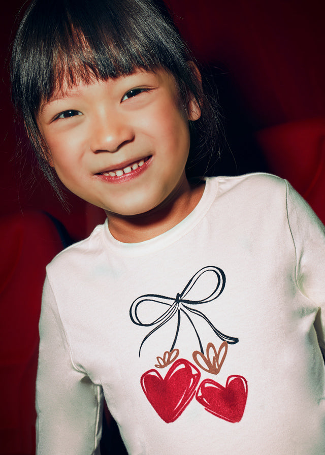 Mayoral Uzun Kol Tshirt Kırmızı Kalp 4008