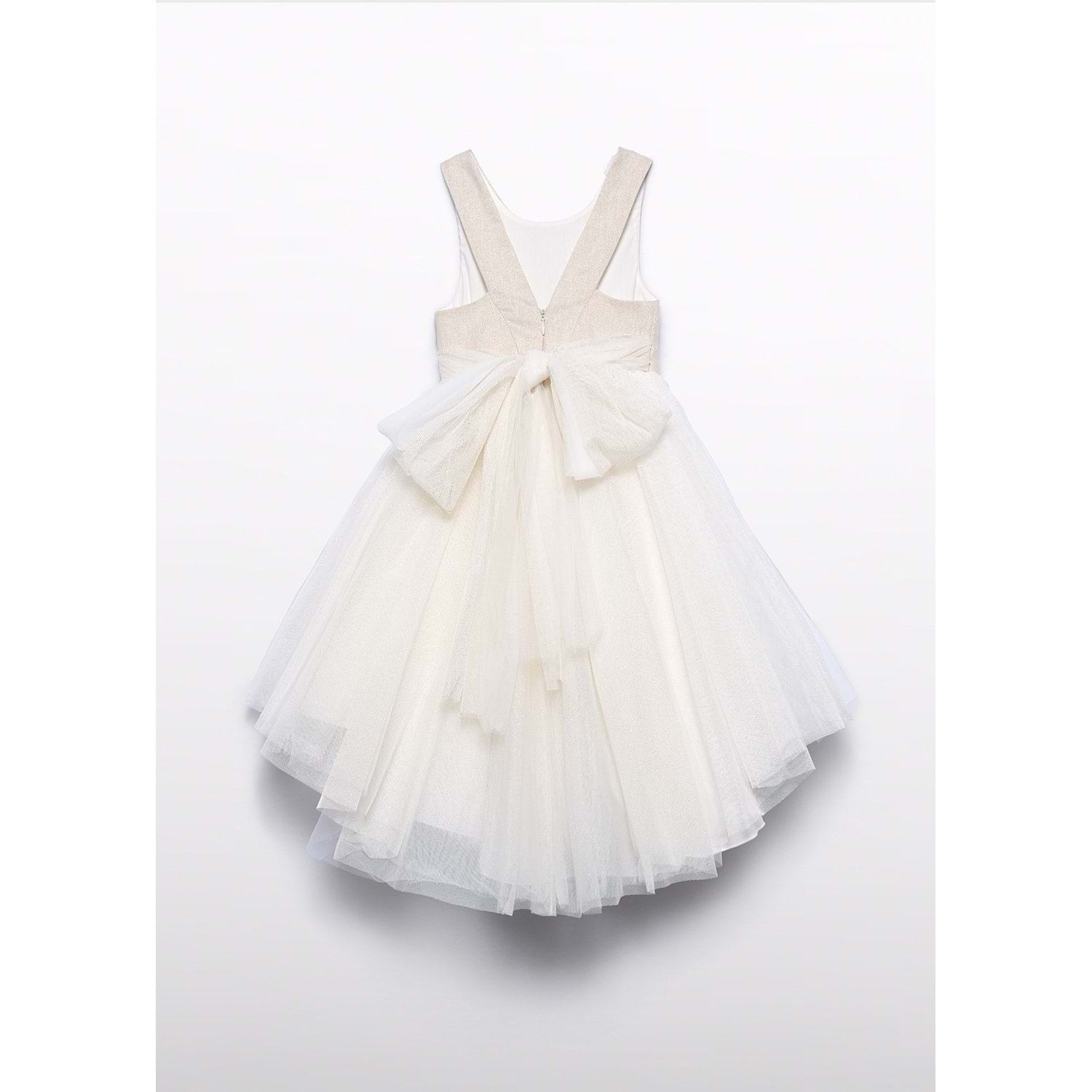 Abel&Lula Keten Simli Abiye Krem Elbise