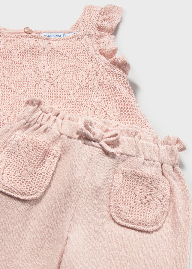 Mayoral Kız Bebek Pembe Güpürlü Pantolon Set