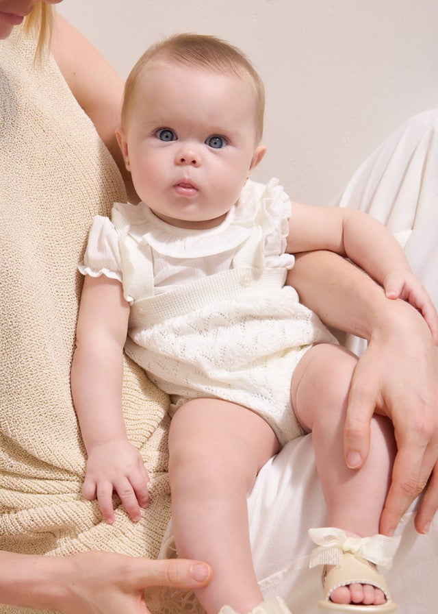 Mayoral Kız Bebek Krem Örme Tulum Set