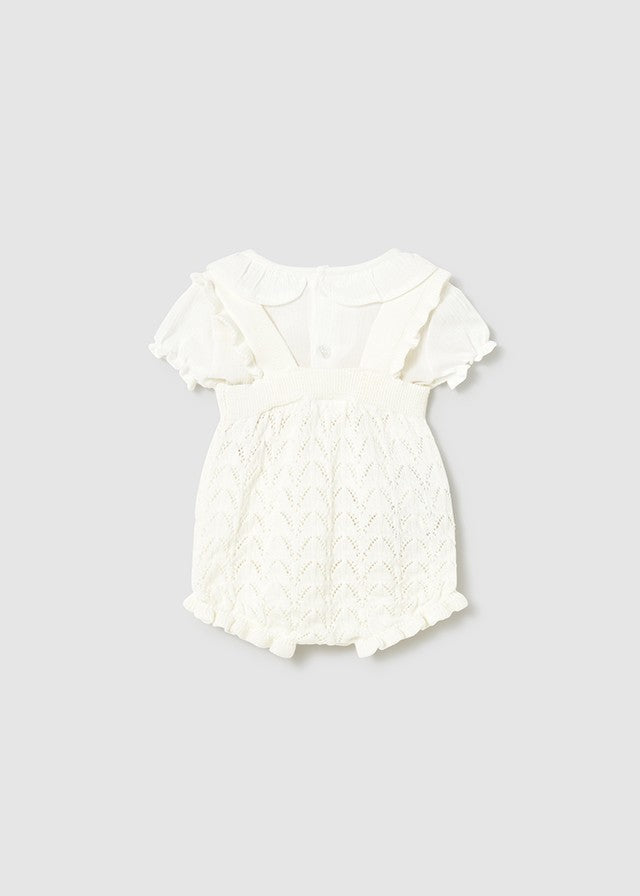 Mayoral Kız Bebek Krem Örme Tulum Set