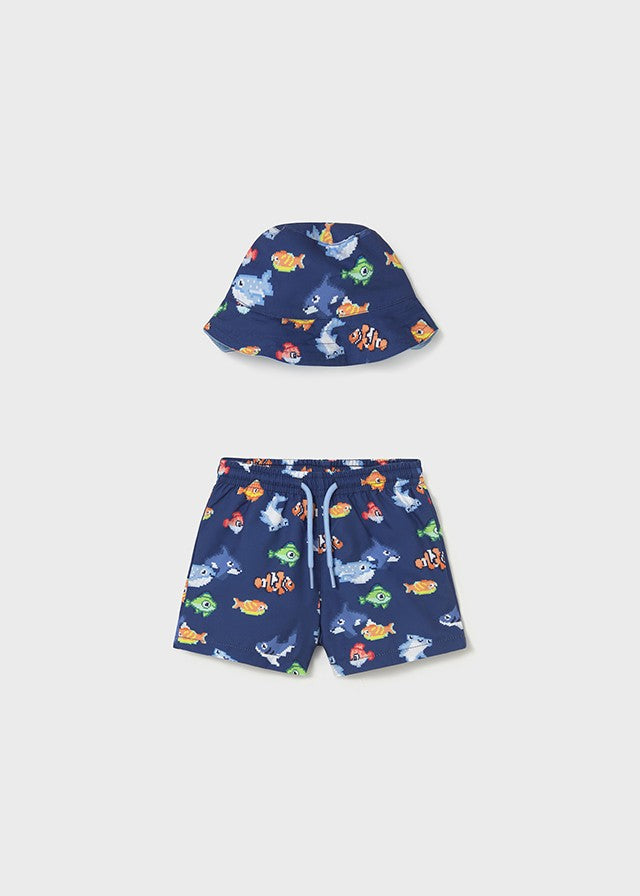 Mayoral Erkek Bebek Deniz Şort ve Şapka Set