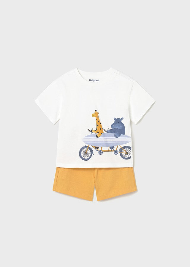 Mayoral Erkek Bebek Turuncu Zürafa Şort Set
