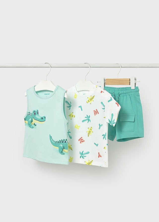 Mayoral Erkek Bebek Mavi 2 Tshirt ve Şort Set