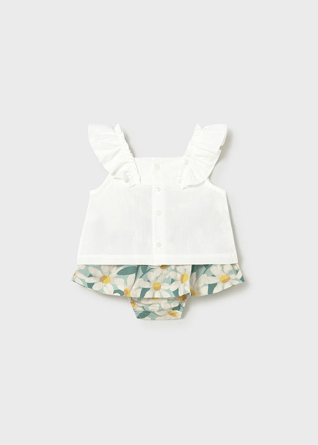 Mayoral Kız Bebek Papatyalı Yeşil Etek Set