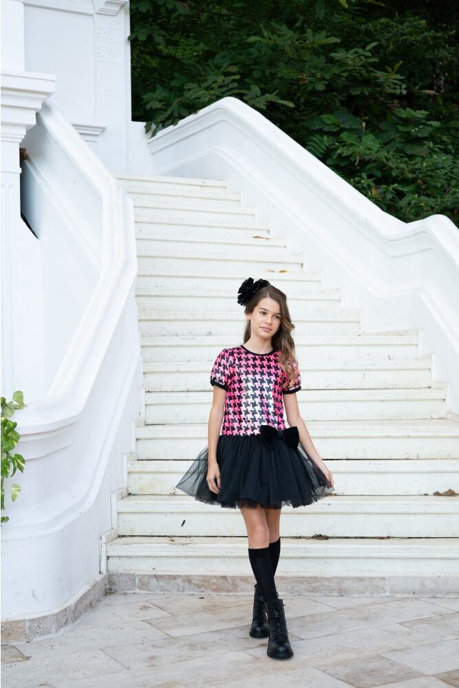 Be Stella Linda Pembe Kaz Ayaklı Desenli