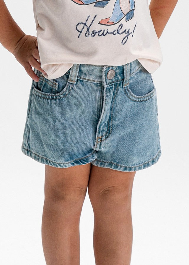 Mayoral Kız Çocuk Kot Denim Şort Basic