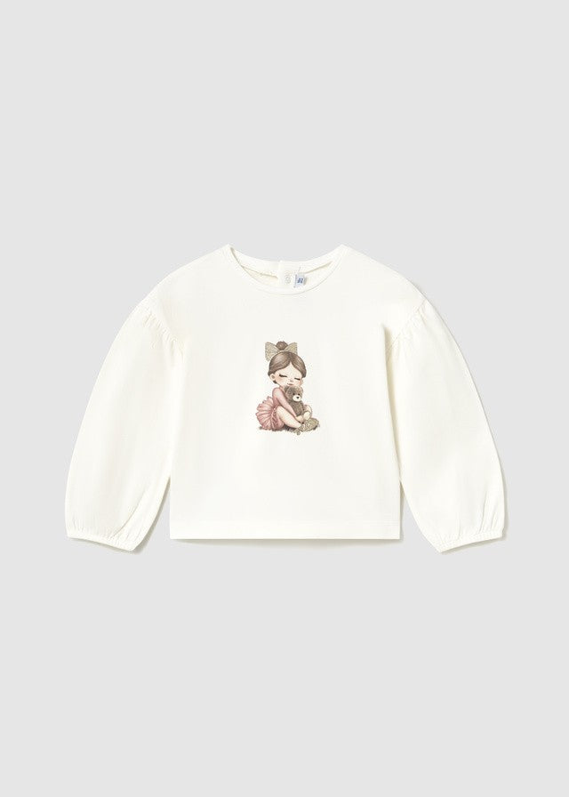 Mayoral Kız Bebek Uzun Kollu Krem Tshirt