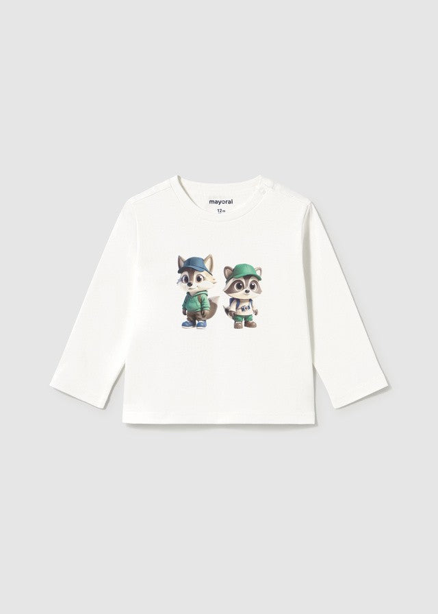 Mayoral Erkek Bebek Uzun Kollu Beyaz Tshirt