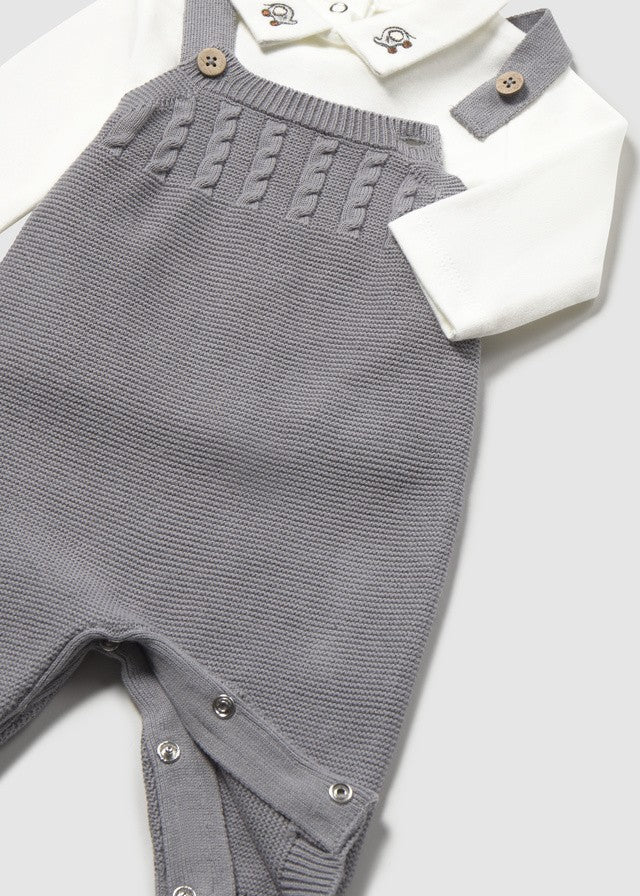 Mayoral Erkek Bebek Gri Örme Tulum Set ve Hırka