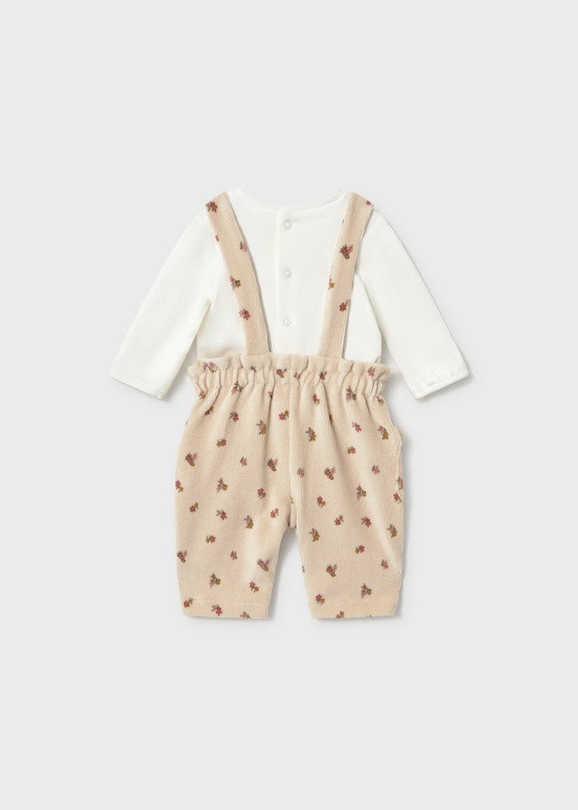 Mayoral Kız Bebek Pembe Çiçekli Salopet Set