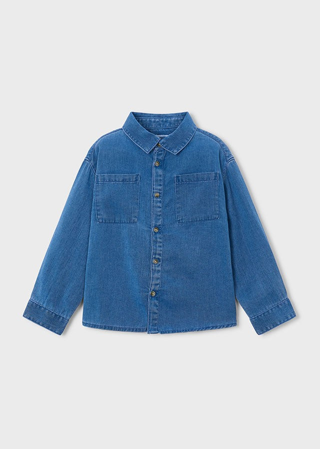 Mayoral Erkek Çocuk Uzun Kol Yumuşak Denim Gömlek