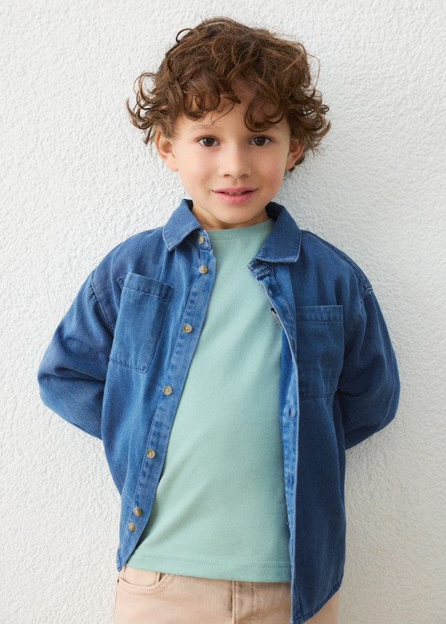 Mayoral Erkek Çocuk Uzun Kol Yumuşak Denim Gömlek