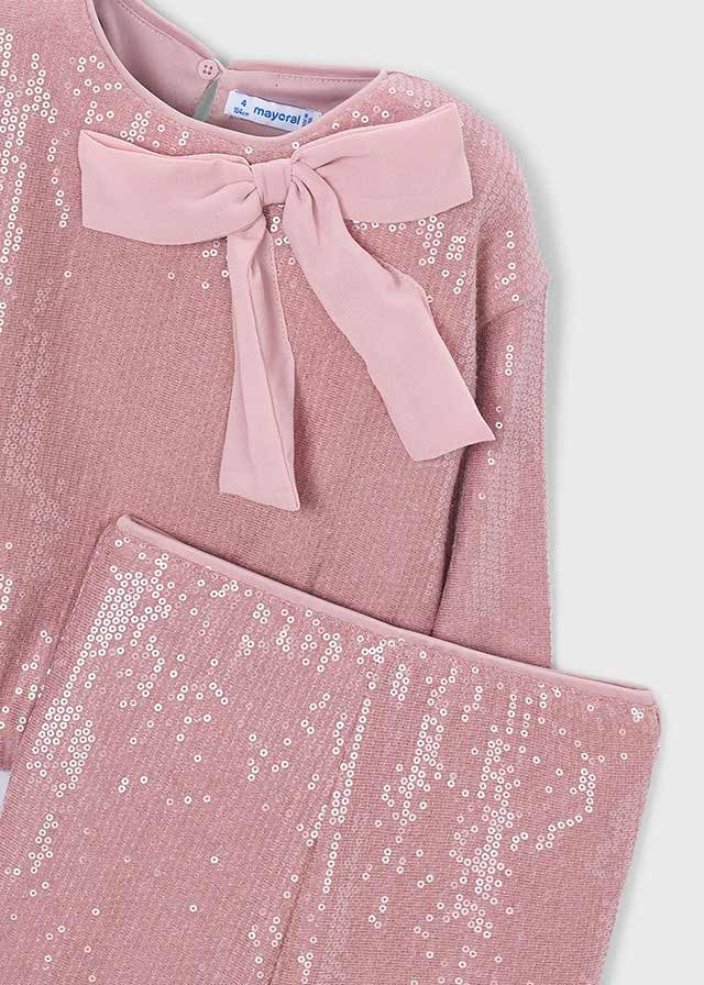 Mayoral Kız Çocuk Pembe Pullu Pantolon Takım