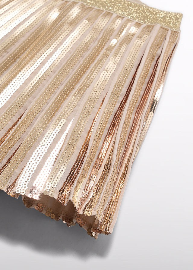 Abel&Lula Kız Çocuk Gold Payetli Etek