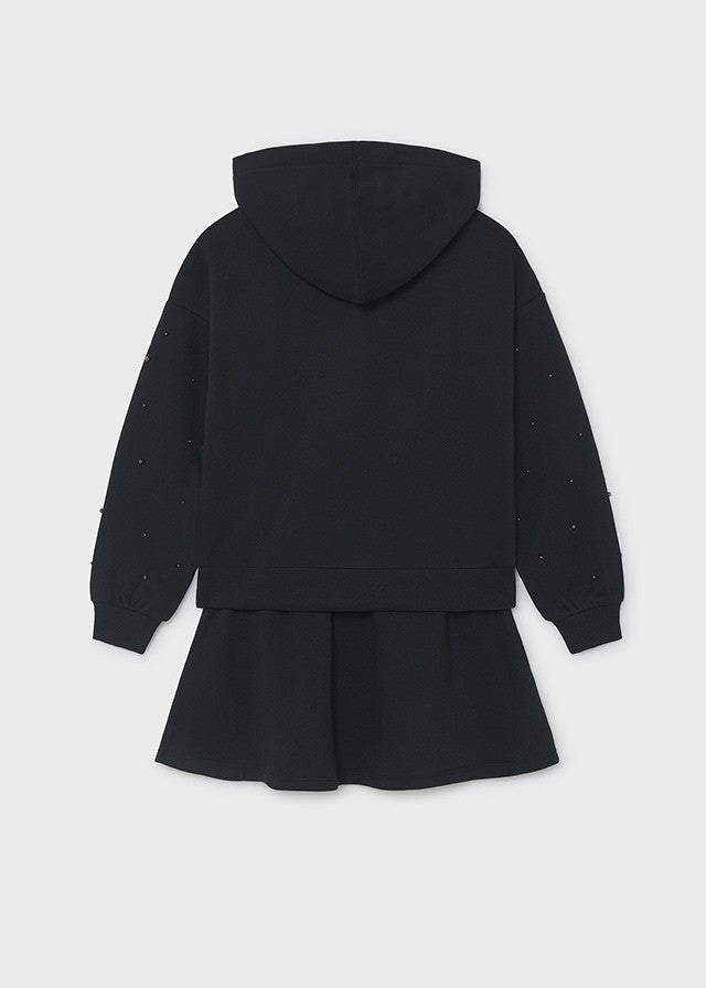 Mayoral Kız Çocuk Siyah Parıltılı Etek Sweatshirt Takım