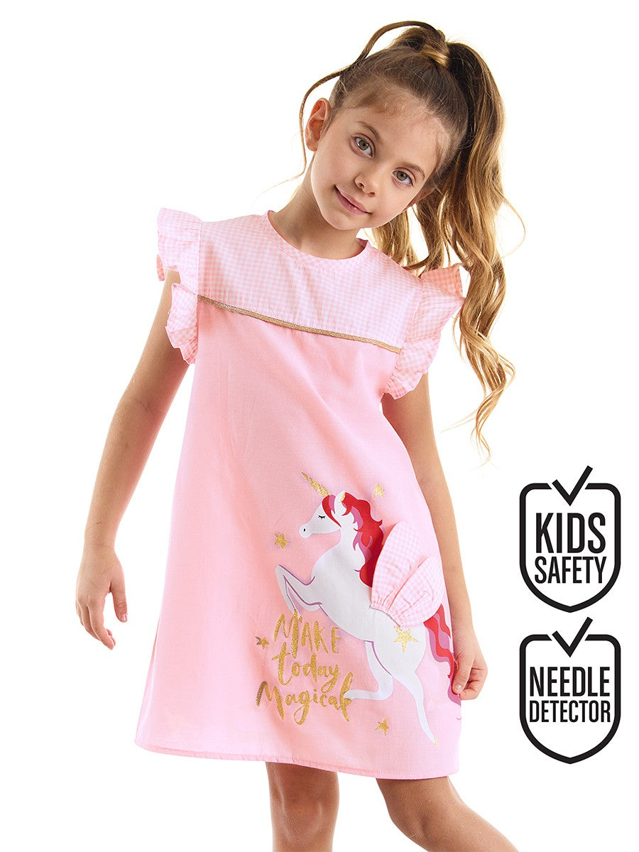 MS-012 Kanatlı Unicorn Ekose Elbise