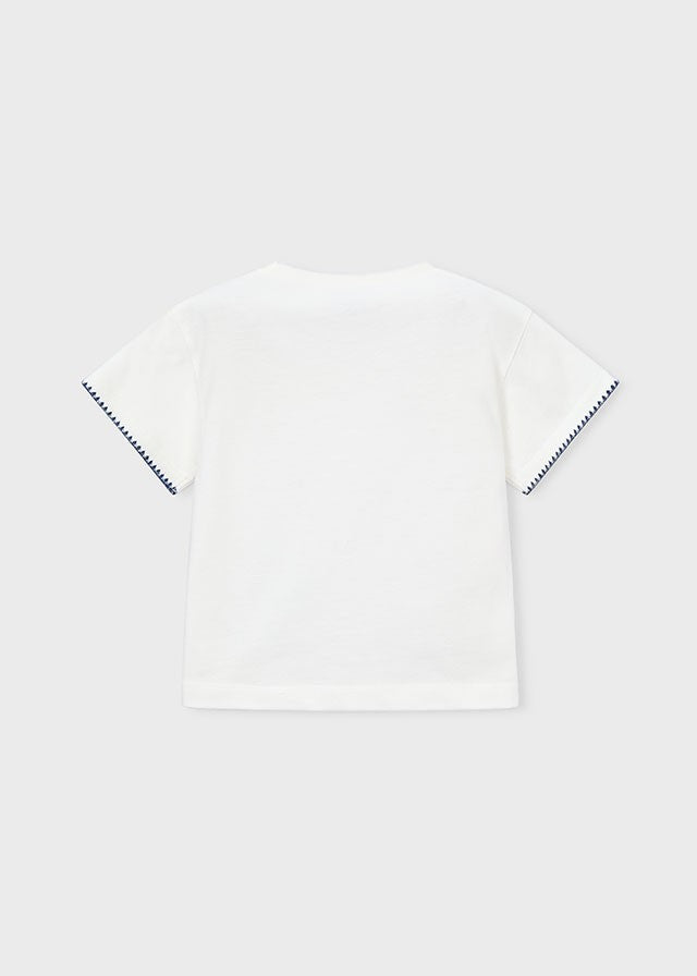 Mayoral Kız Çocuk Beyaz Kısa Kol Tshirt