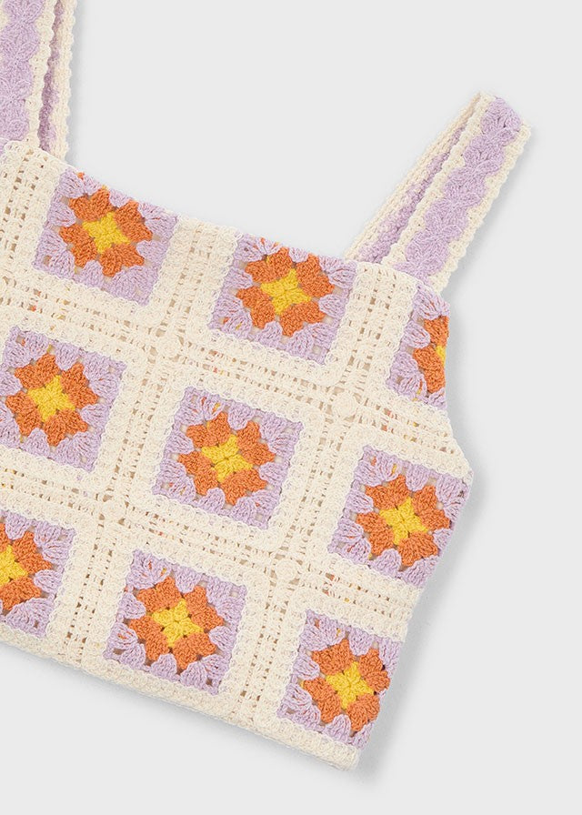 Mayoral Kız Çocuk Çiçek İşlemeli Crop Bluz