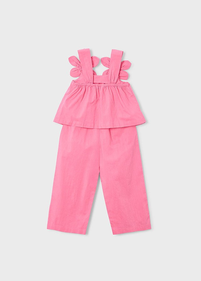 Mayoral Kız Çocuk Pembe Çiçek Detaylı Pantolon Set