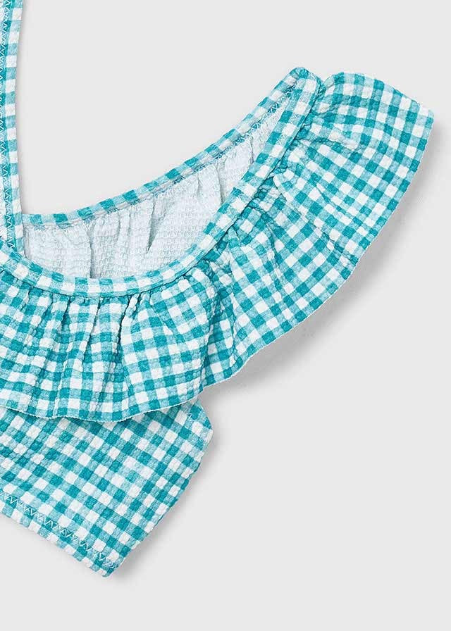 Mayoral Kız Çocuk Mavi Kareli Bikini