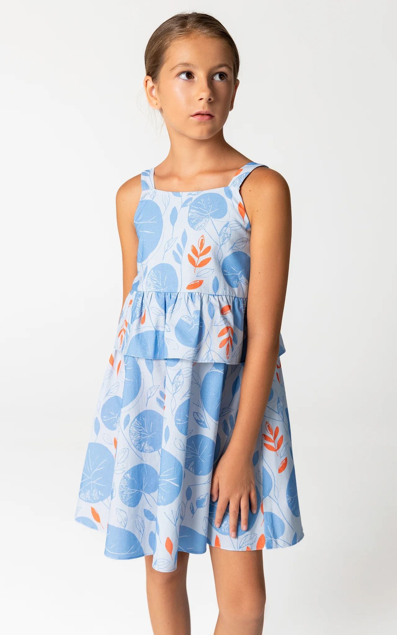 SheShe Mavi Fırfır Rüzgarı Elbise