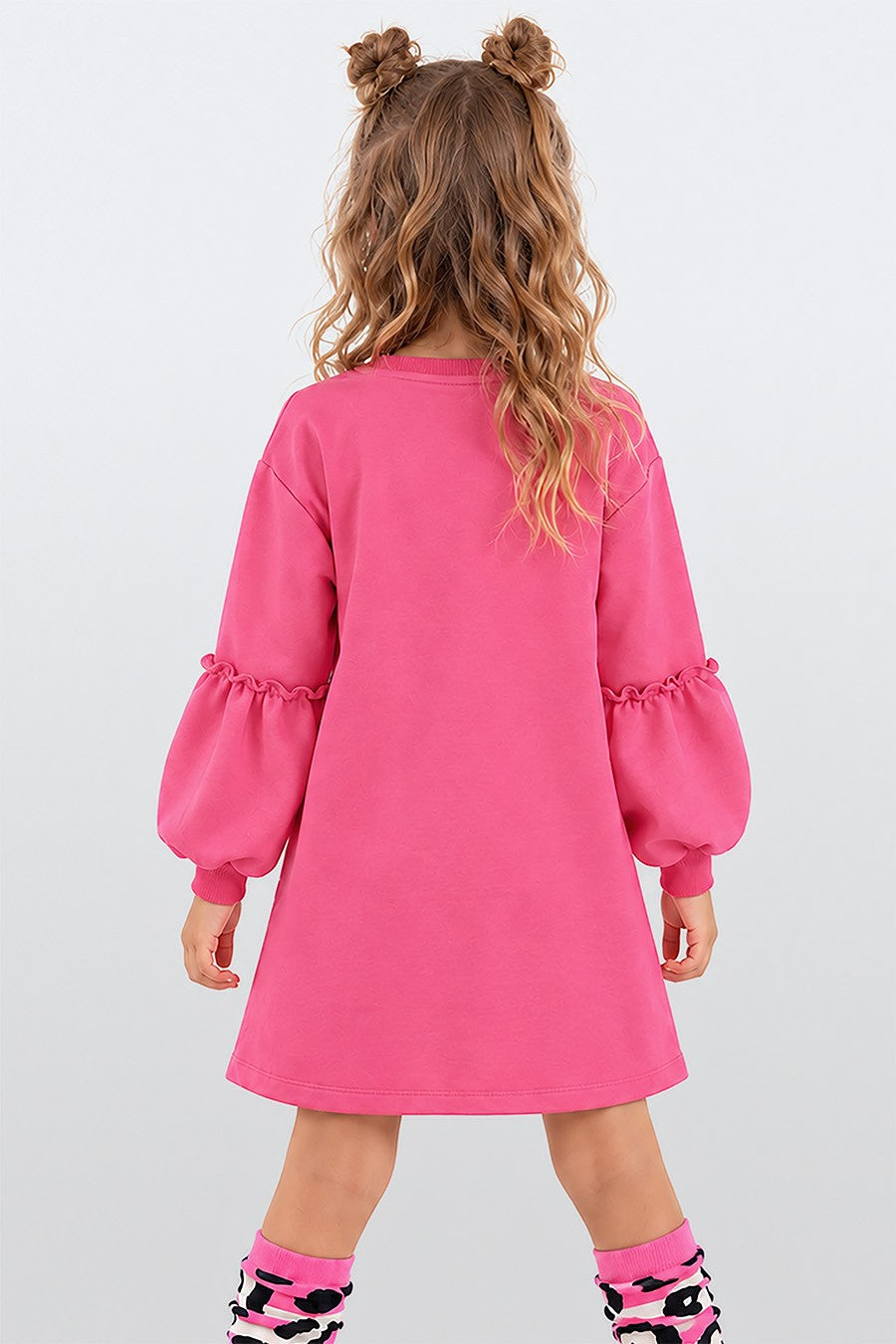 MS-064 Leopar Zebra Pembe Elbise