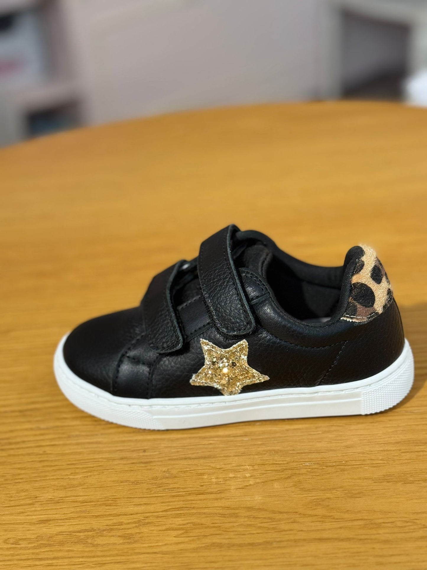 Merli&Rose Star Deri Sneaker | Siyah Leopar