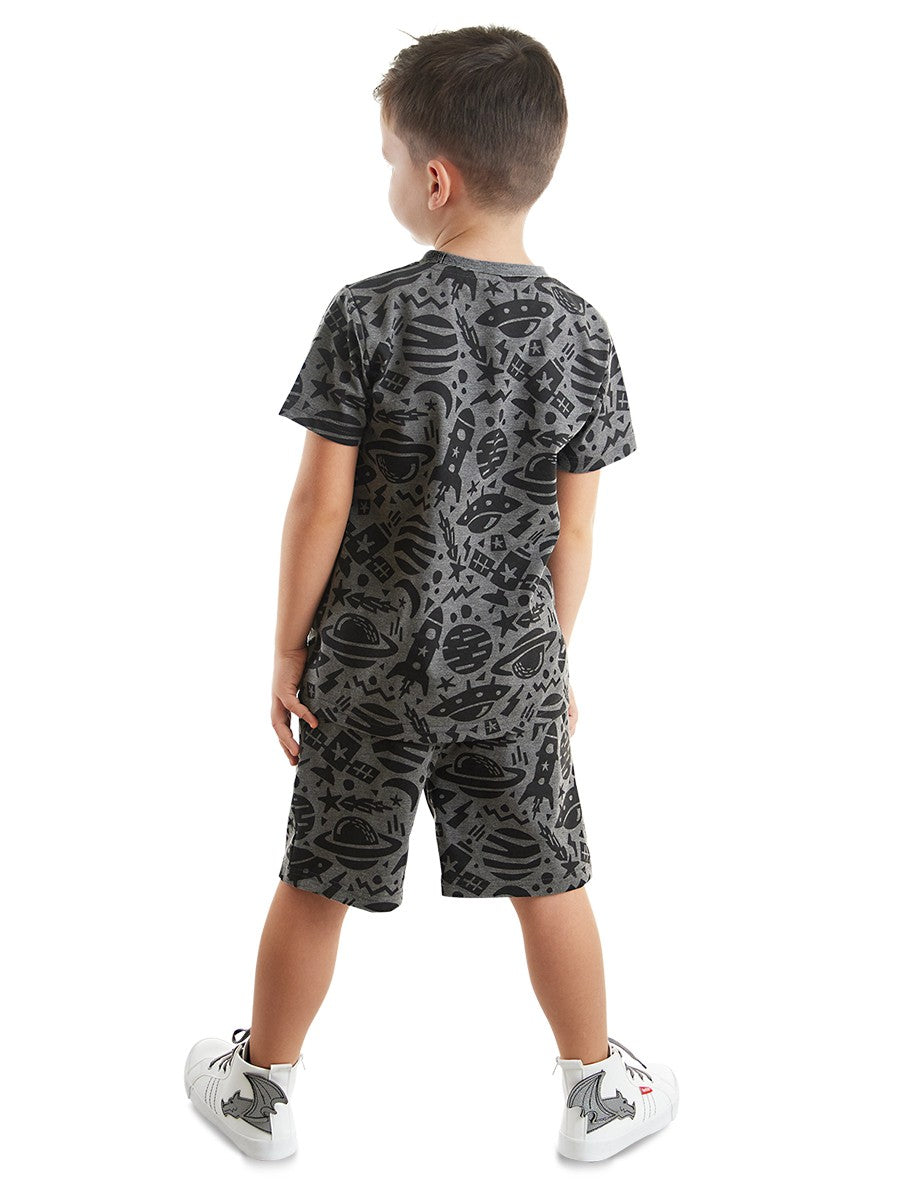 CFF-023 Uzay Roket T-shirt Şort Takım