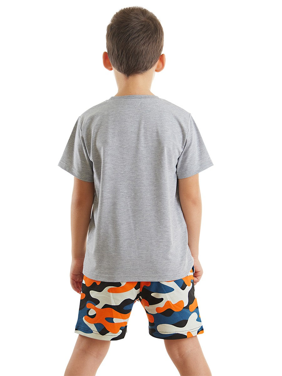 MS-026 Uçak T-shirt Kamuflaj Şort Takım