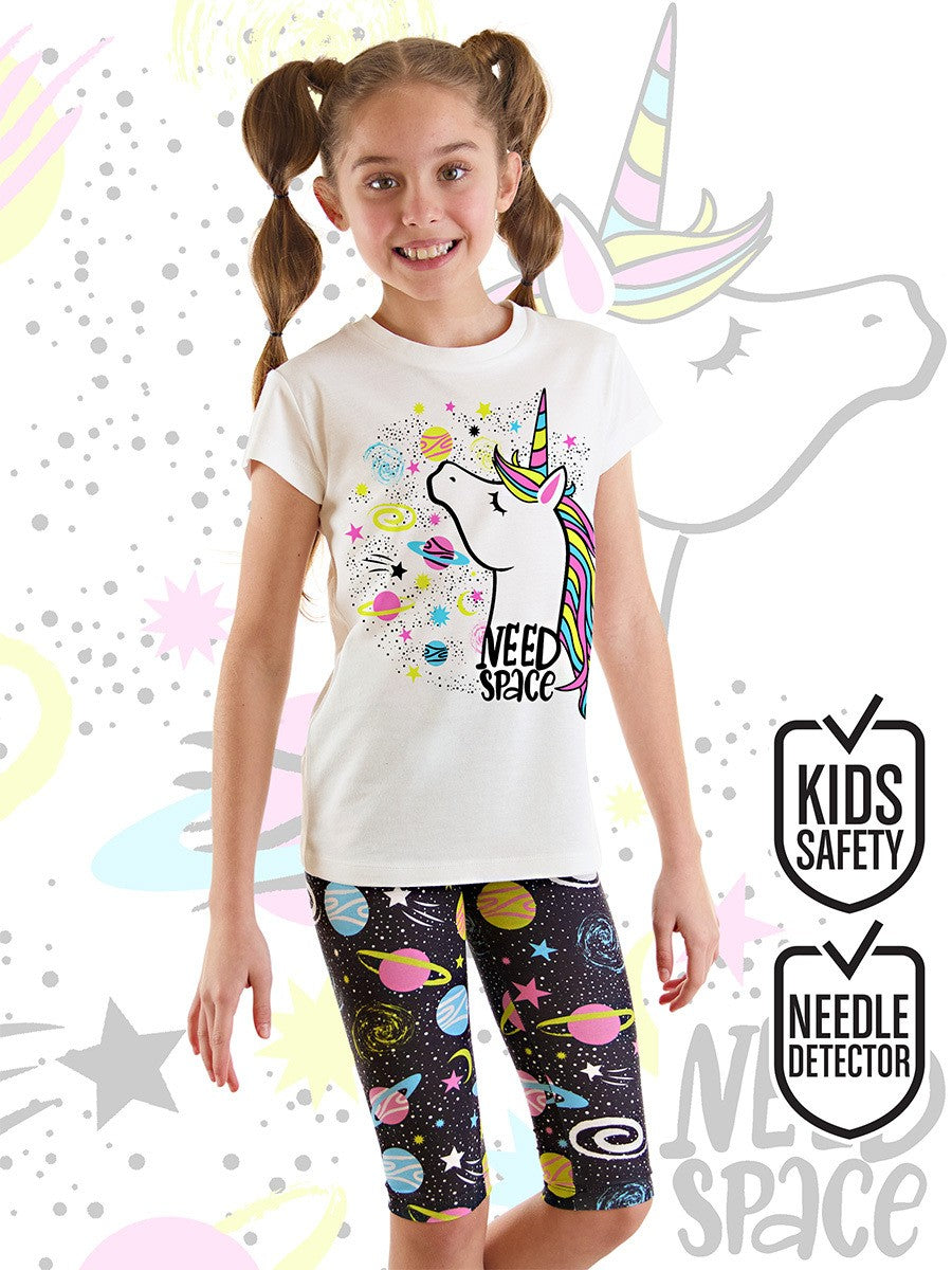 MS-068 Uzayda Unicorn T-Shirt Tayt Takım