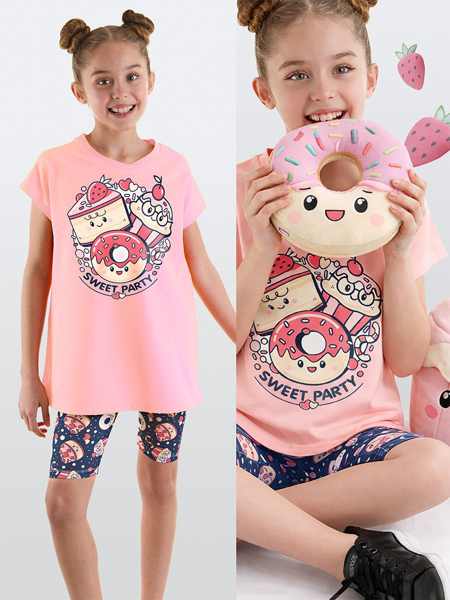 MS-004 Sweet Party Tunik Tayt Takım
