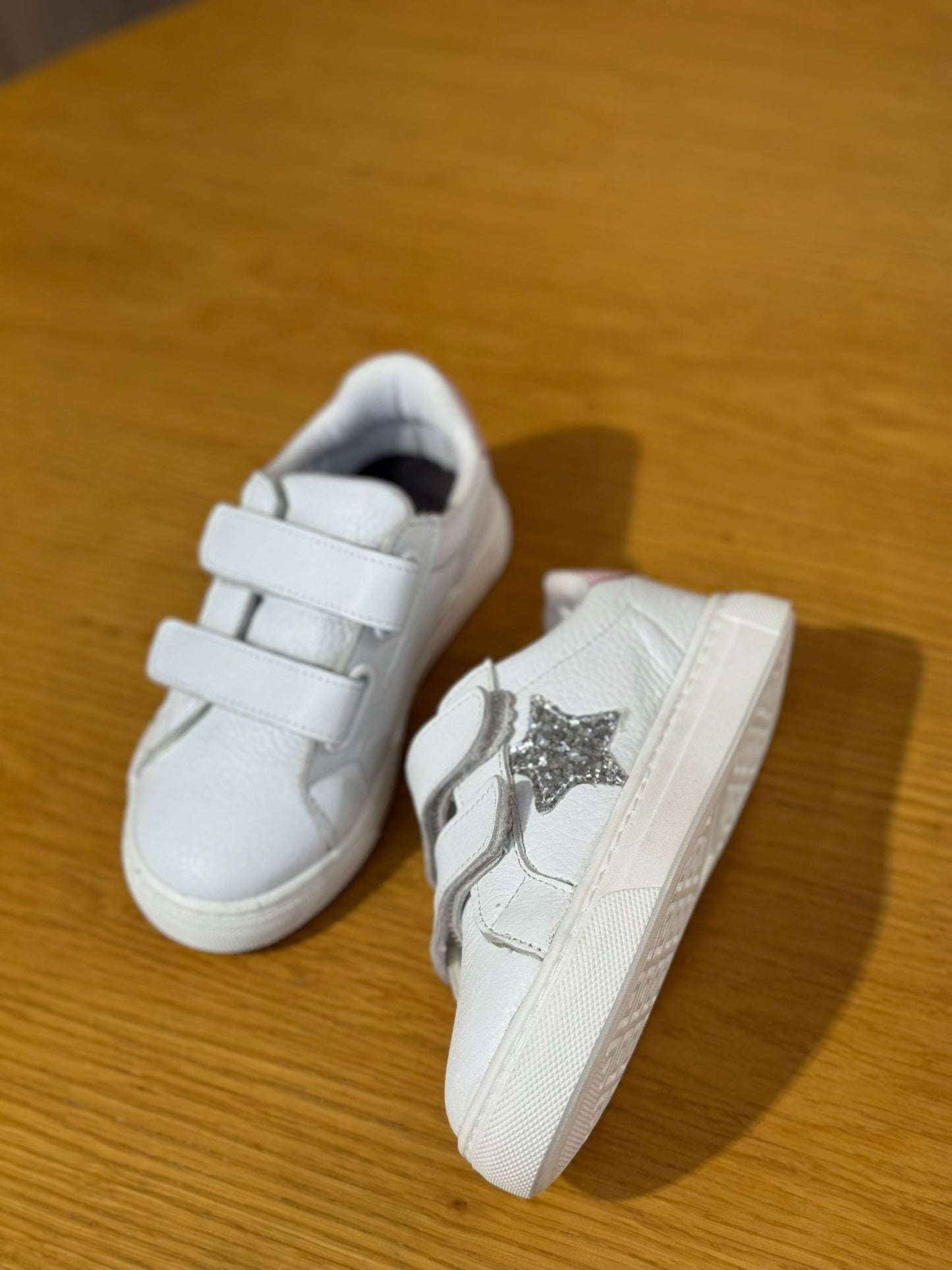 Merli&Rose Star Deri Sneaker | Beyaz Pembe