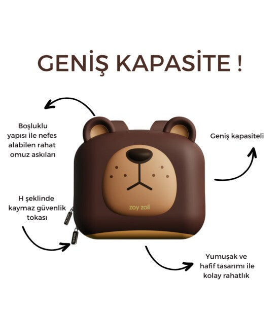 Zoyzoii Forest Serisi Cute Big Brown Bear Sırt Çantası