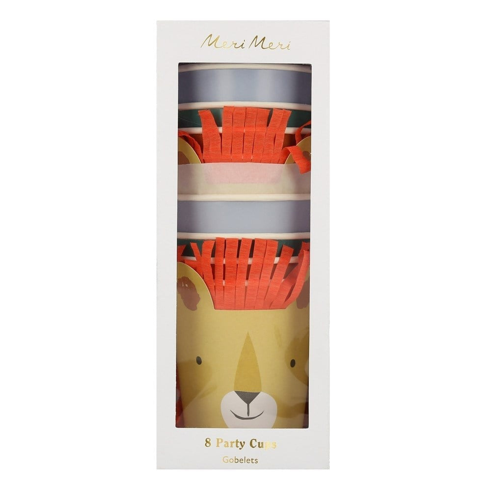 Meri Meri - Animal Parade Character Cups - Hayvan Geçit Töreni Bardaklar - 8'li