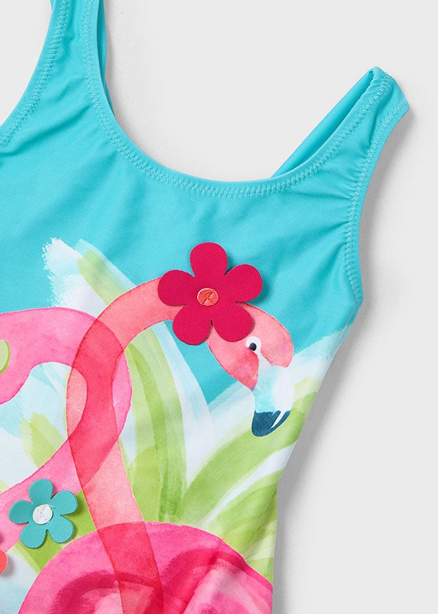 3717 Mayoral Kız Çocuk Mavi Flamingolu Mayo