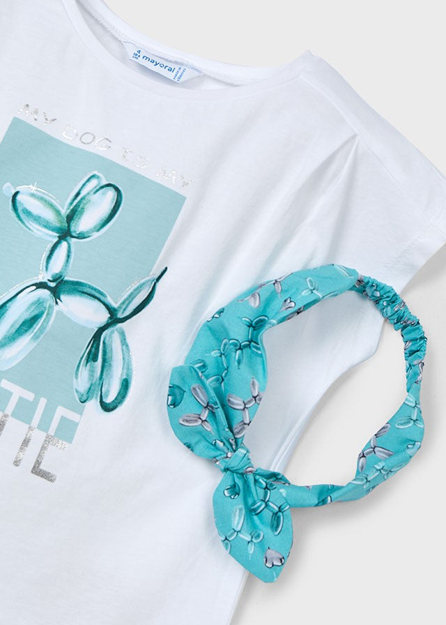 3009 Mayoral Kız Çocuk Saç Bandı ve Tshirt