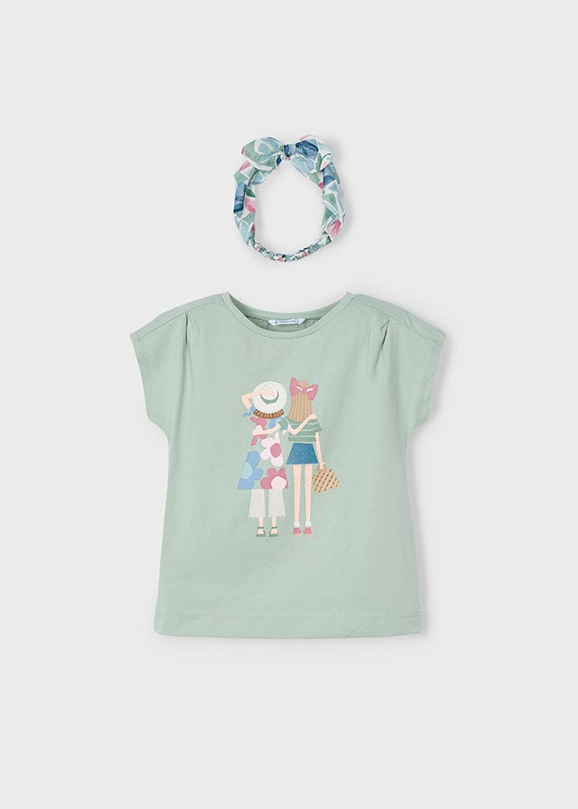 3009 Mayoral Kız Çocuk Saç Bandı ve Tshirt