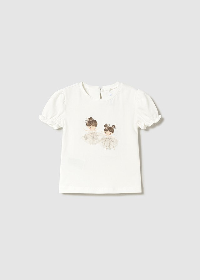 1041 Mayoral Kız Çocuk Beyaz T-Shirt