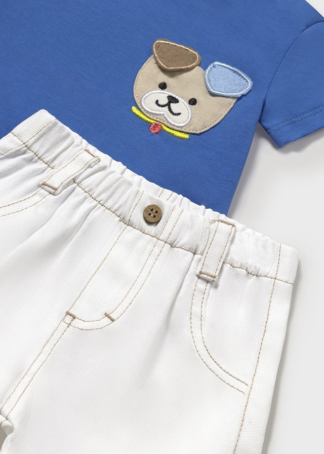 1216 Mayoral Erkek Bebek Mavi T-Shirt Şort Takım