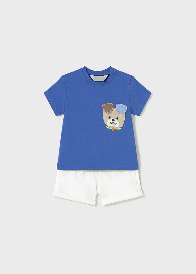 1216 Mayoral Erkek Bebek Mavi T-Shirt Şort Takım