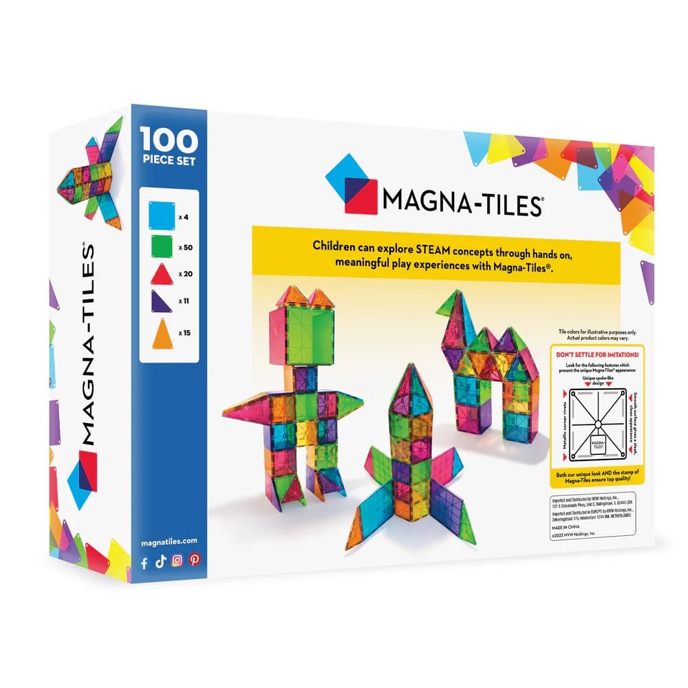 Magna-Tiles Clear Color 100 Parça